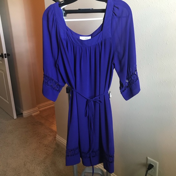 ⚡️Blue maternity dress with flower detail and slip - Picture 1 of 7